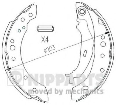 Set saboti frana MITSUBISHI COLT CZC Cabriolet (RG) (2006 - 2009) NIPPARTS N3505043 piesa NOUA