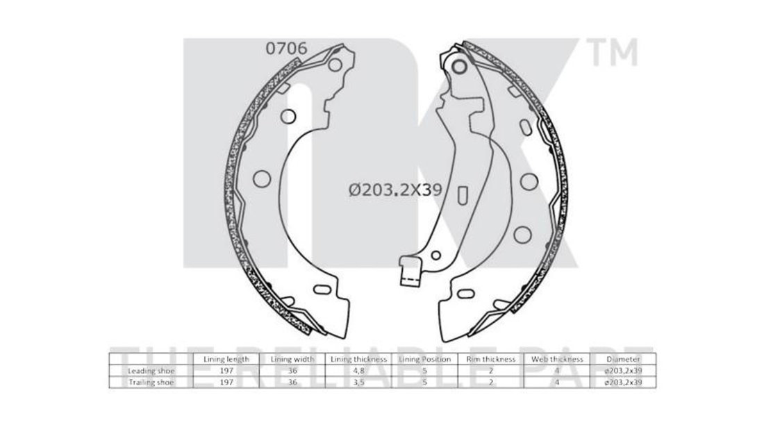 Set saboti frana Nissan KUBISTAR (X76) 2003-2009 #2 01919635