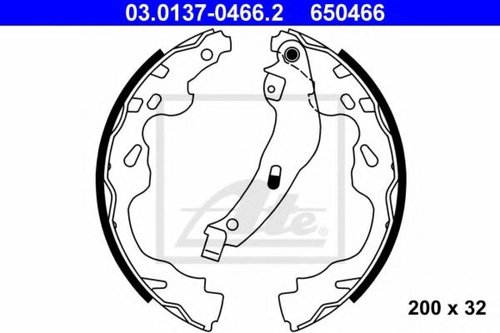 Set saboti frana OPEL AGILA (B) (H08) (2008 - 2016) ATE 03.0137-0466.2 piesa NOUA