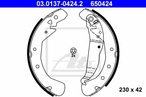 Set saboti frana OPEL ASTRA G Combi (F35) (1998 - 2009) ATE 03.0137-0424.2 piesa NOUA