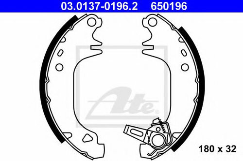 Set saboti frana PEUGEOT 106 II (1) (1996 - 2016) ATE 03.0137-0196.2 piesa NOUA