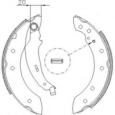 Set saboti frana PEUGEOT 206 limuzina (2007 - 2016) REMSA 4199.01 piesa NOUA