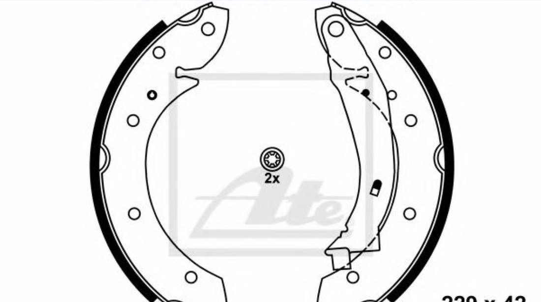 Set saboti frana PEUGEOT PARTNER caroserie (5) (1996 - 2012) ATE 03.0137-0341.2 piesa NOUA