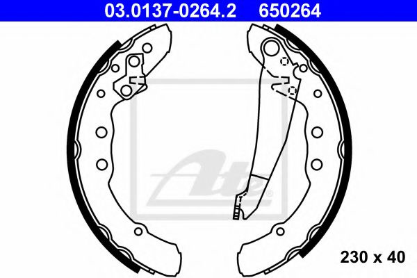 Set saboti frana SEAT INCA (6K9) (1995 - 2003) ATE 03.0137-0264.2 piesa NOUA