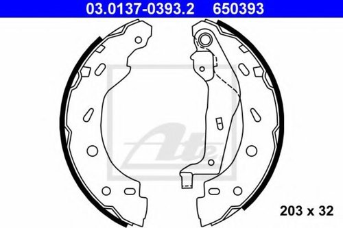 Set saboti frana SMART CITY-COUPE (450) (1998 - 2004) ATE 03.0137-0393.2 piesa NOUA