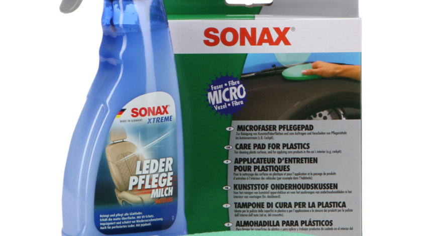 Set Sonax Xtreme Leder Pflege Milch Matteffect Solutie Intretinere Piele Efect Mat 500ML 254241 + Sonax Burete Curatat Interior 417200