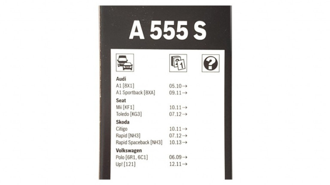 Set Stergator Parbriz Bosch Aerotwin Skoda Rapid 2012→ A555S 3 397 007 555