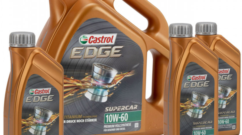 Set Ulei Motor Castrol Edge Titanium FST Supercar 10W-60 5L 1595CE + 3 Buc Ulei Motor Castrol Edge Titanium FST Supercar 10W-60 1L 1595CC