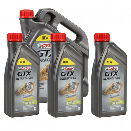 Set Ulei Motor Castrol GTX Ultraclean 10W-40 5L 15A4D4 + 3 Buc Ulei Motor Castrol GTX Ultraclean 10W...