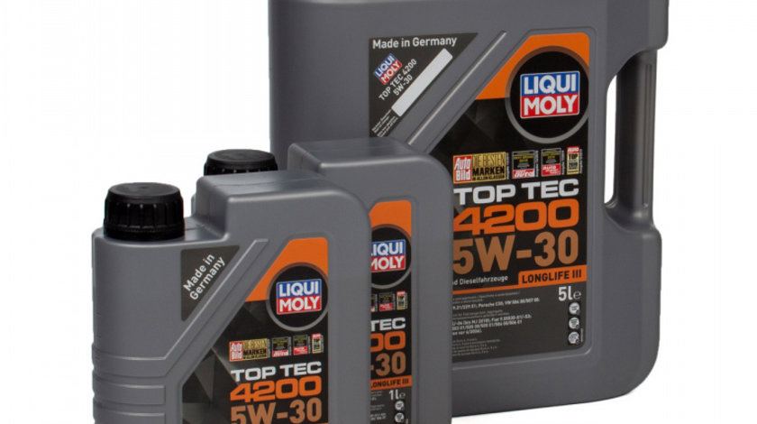 Set Ulei Motor Liqui Moly Top Tec 4200 Longlife III 5W-30 5L 8973 + 2 Buc Ulei Motor Liqui Moly Top Tec 4200 Longlife III 5W-30 1L 8972