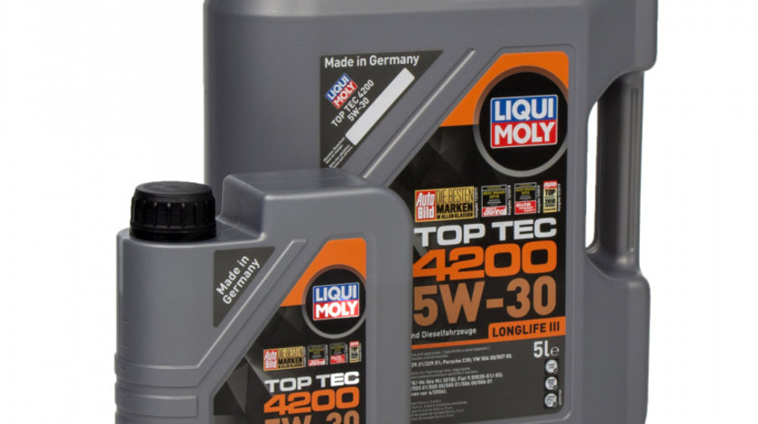 Set Ulei Motor Liqui Moly Top Tec 4200 Longlife III 5W-30 5L 8973 + Ulei Motor Liqui Moly Top Tec 4200 Longlife III 5W-30 1L 8972