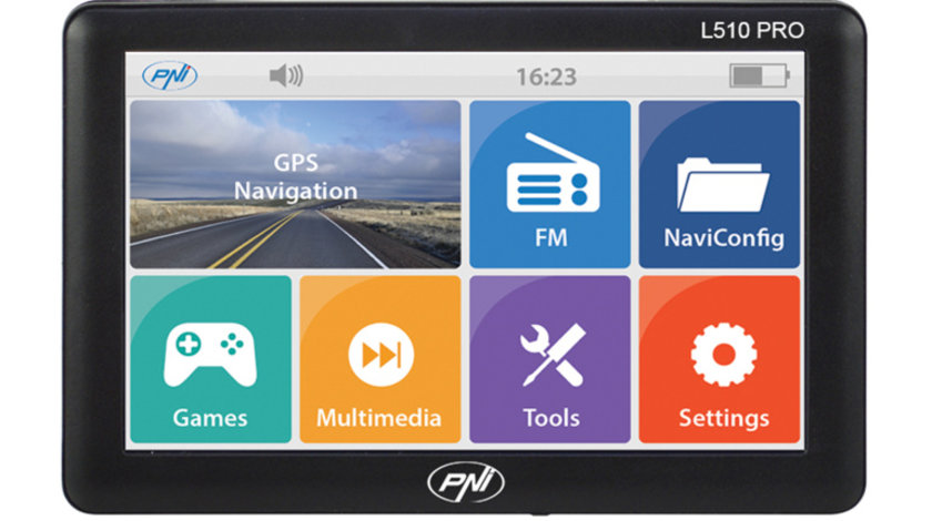 Sistem de navigatie GPS PNI L510 PRO ecran 5 inch, 800 MHz, 256MB DDR2, 8GB memorie interna, FM transmitter PNI-L510-PRO