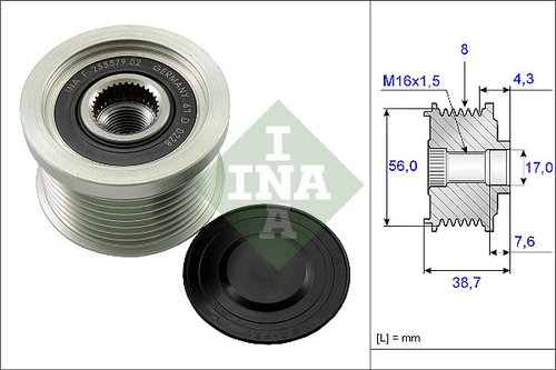 Sistem roata libera, generator (535013110 INA) JOHN DEERE