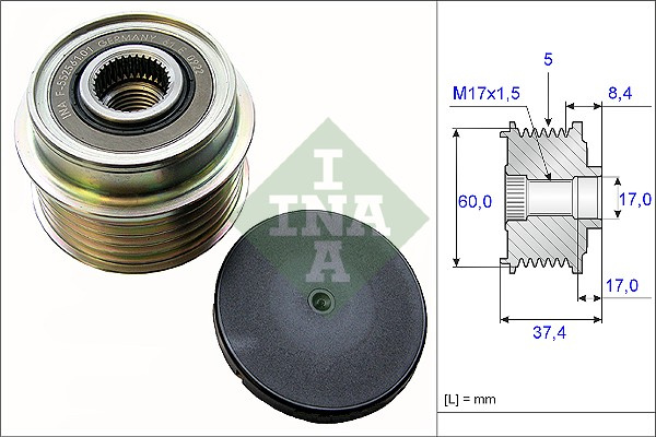 Sistem roata libera, generator (535015210 INA) MITSUBISHI