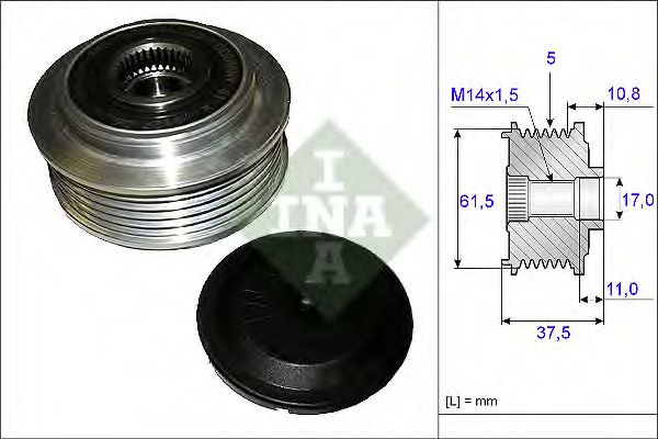 Sistem roata libera, generator ALFA ROMEO BRERA (939) (2006 - 2010) INA 535 0107 10 piesa NOUA