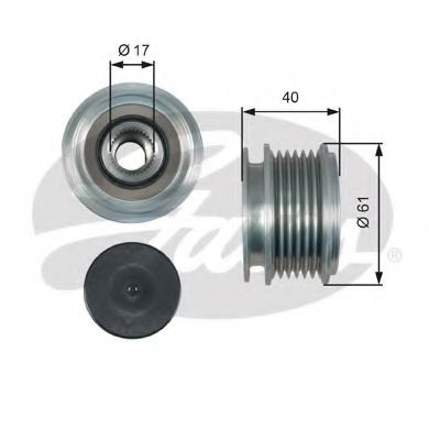 Sistem roata libera, generator AUDI A1 Sportback (8XA, 8XF, 8XK) (2011 - 2016) GATES OAP7013 piesa NOUA