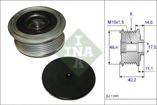 Sistem roata libera, generator AUDI A3 Cabriolet (8V7) (2013 - 2016) INA 535 0124 10 piesa NOUA