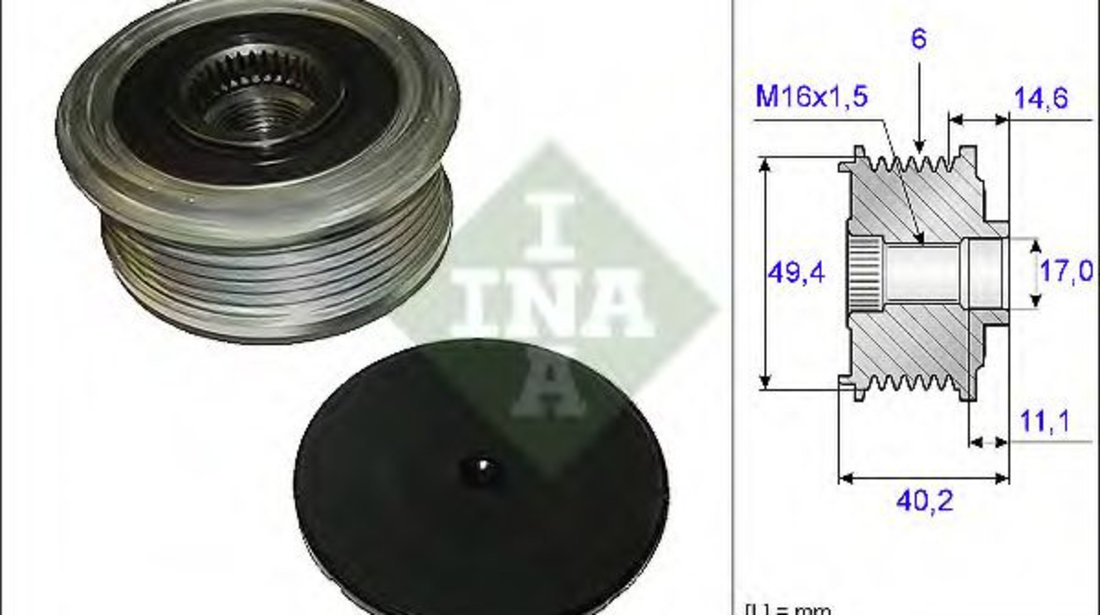 Sistem roata libera, generator AUDI A3 Sportback (8PA) (2004 - 2013) INA 535 0124 10 piesa NOUA