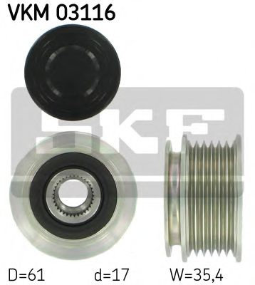 Sistem roata libera, generator AUDI A4 (8EC, B7) (2004 - 2008) SKF VKM 03116 piesa NOUA