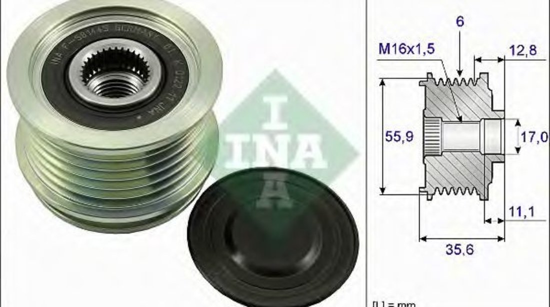 Sistem roata libera, generator AUDI A4 Avant (8D5, B5) (1994 - 2001) INA 535 0041 10 piesa NOUA