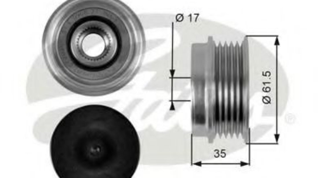 Sistem roata libera, generator AUDI A4 Avant (8ED, B7) (2004 - 2008) GATES OAP7033 piesa NOUA