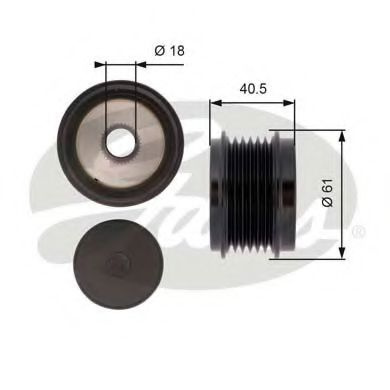 Sistem roata libera, generator AUDI A5 (8T3) (2007 - 2016) GATES OAP7103 piesa NOUA