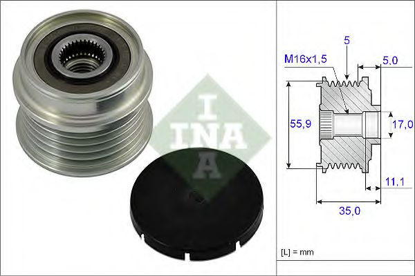 Sistem roata libera, generator AUDI A6 Avant (4B5, C5) (1997 - 2005) INA 535 0005 10 piesa NOUA