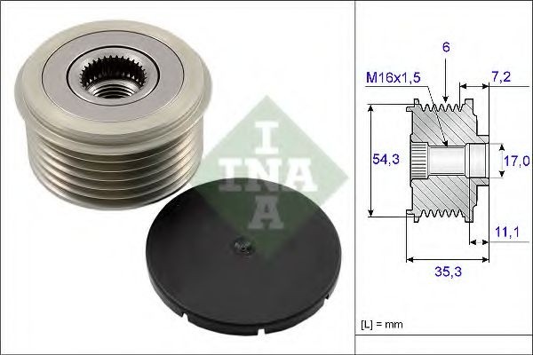 Sistem roata libera, generator CITROEN BERLINGO (MF) (1996 - 2016) INA 535 0039 10 piesa NOUA