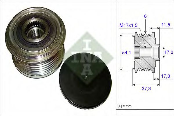 Sistem roata libera, generator CITROEN C5 II Break (RE) (2004 - 2016) INA 535 0149 10 piesa NOUA