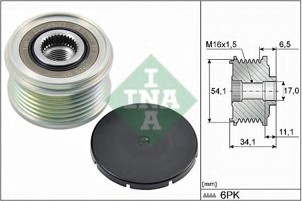 Sistem roata libera, generator CITROEN C5 II (RC) (2004 - 2016) INA 535 0179 10 piesa NOUA