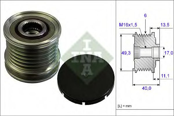 Sistem roata libera, generator CITROEN C5 III Break (TD) (2008 - 2016) INA 535 0166 10 piesa NOUA