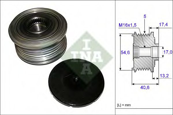 Sistem roata libera, generator DACIA LOGAN (LS) (2004 - 2016) INA 535 0109 10 piesa NOUA