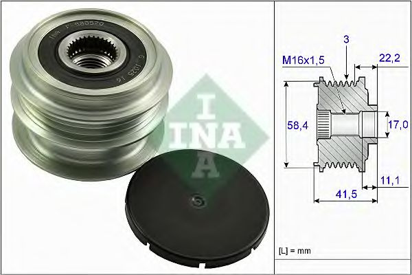 Sistem roata libera, generator DACIA LOGAN MCV II (2013 - 2016) INA 535 0269 10 piesa NOUA