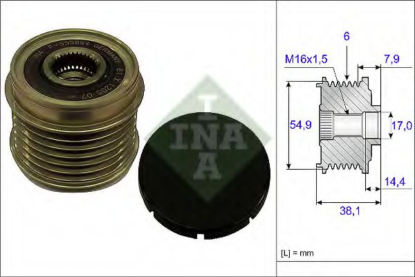 Sistem roata libera, generator FIAT DUCATO platou / sasiu (250, 290) (2006 - 2016) INA 535 0176 10 piesa NOUA