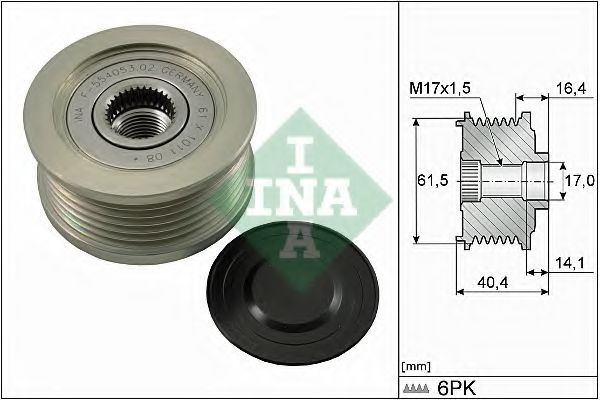 Sistem roata libera, generator FIAT PUNTO (188) (1999 - 2016) INA 535 0115 10 piesa NOUA