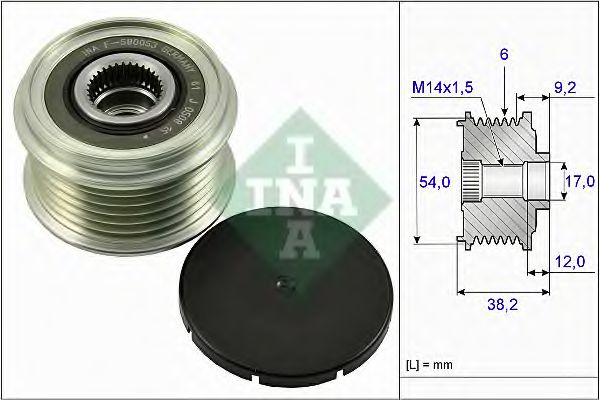 Sistem roata libera, generator HYUNDAI SANTA FE II (CM) (2005 - 2012) INA 535 0263 10 piesa NOUA