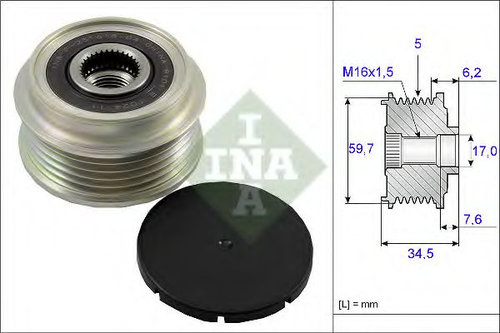 Sistem roata libera, generator HYUNDAI TERRACAN (HP) (2001 - 2006) INA 535 0034 10 piesa NOUA