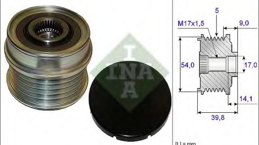 Sistem roata libera, generator LANCIA DELTA III (844) (2008 - 2014) INA 535 0171 10 piesa NOUA