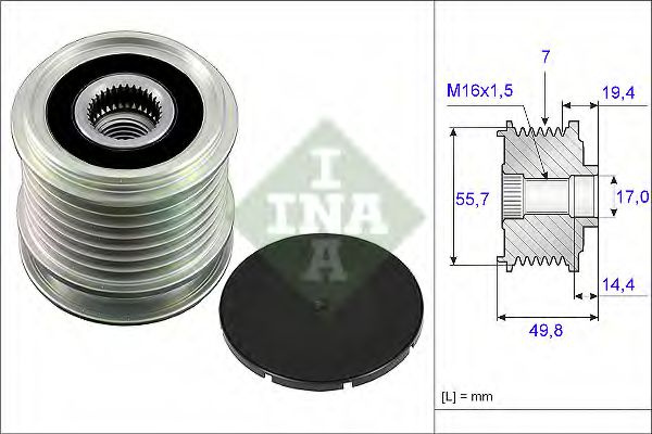 Sistem roata libera, generator MERCEDES C-CLASS T-Model (S204) (2007 - 2014) INA 535 0165 10 piesa NOUA