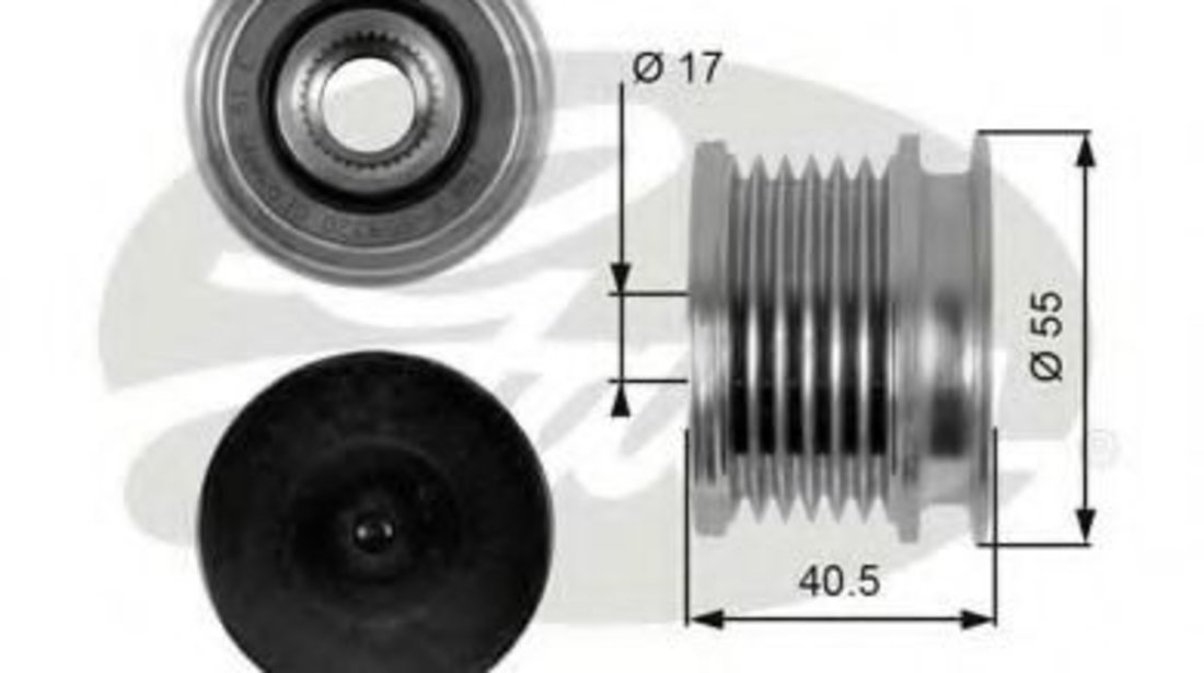 Sistem roata libera, generator MERCEDES E-CLASS Combi (S210) (1996 - 2003) GATES OAP7057 piesa NOUA