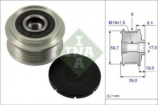 Sistem roata libera, generator OPEL ASTRA G Combi (F35) (1998 - 2009) INA 535 0065 10 piesa NOUA