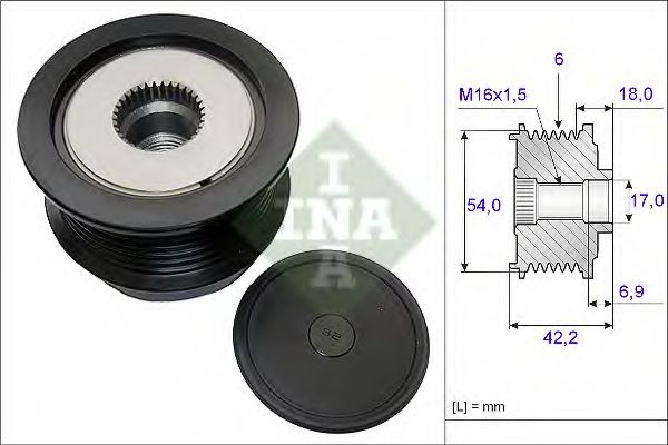 Sistem roata libera, generator OPEL ASTRA H Combi (L35) (2004 - 2016) INA 535 0188 10 piesa NOUA