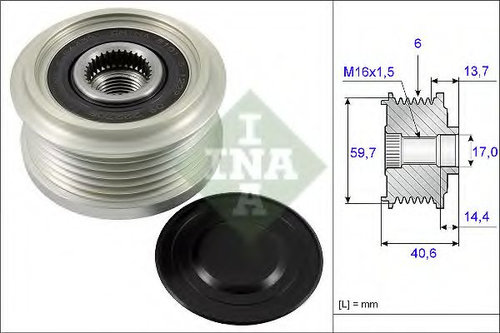 Sistem roata libera, generator OPEL ASTRA J Limuzina (2012 - 2016) INA 535 0228 10 piesa NOUA