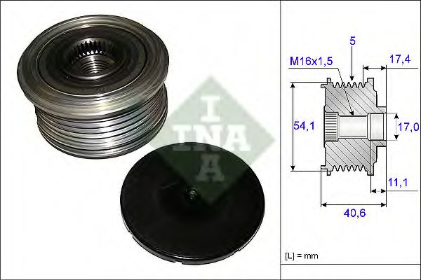 Sistem roata libera, generator RENAULT CLIO III (BR0/1, CR0/1) (2005 - 2012) INA 535 0089 10 piesa NOUA