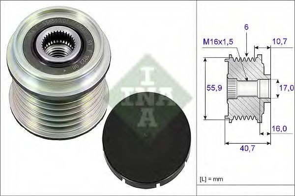 Sistem roata libera, generator RENAULT KANGOO (KC0/1) (1997 - 2007) INA 535 0028 10 piesa NOUA