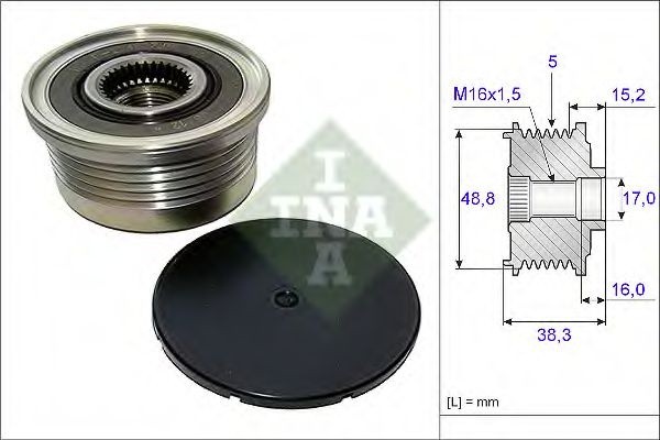 Sistem roata libera, generator RENAULT LAGUNA II (BG0/1) (2001 - 2016) INA 535 0048 10 piesa NOUA