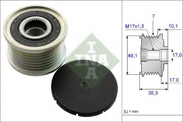 Sistem roata libera, generator RENAULT LATITUDE (L70) (2010 - 2016) INA 535 0153 10 piesa NOUA