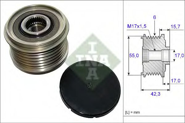 Sistem roata libera, generator RENAULT MEGANE II (BM0/1, CM0/1) (2002 - 2011) INA 535 0154 10 piesa NOUA