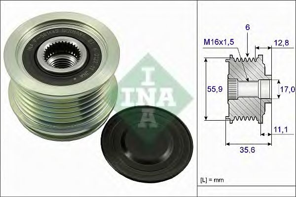 Sistem roata libera, generator SKODA SUPERB II (3T4) (2008 - 2015) INA 535 0041 10 piesa NOUA