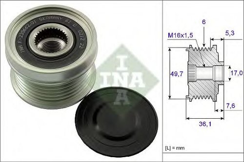 Sistem roata libera, generator SSANGYONG RODIUS (2005 - 2016) INA 535 0134 10 piesa NOUA